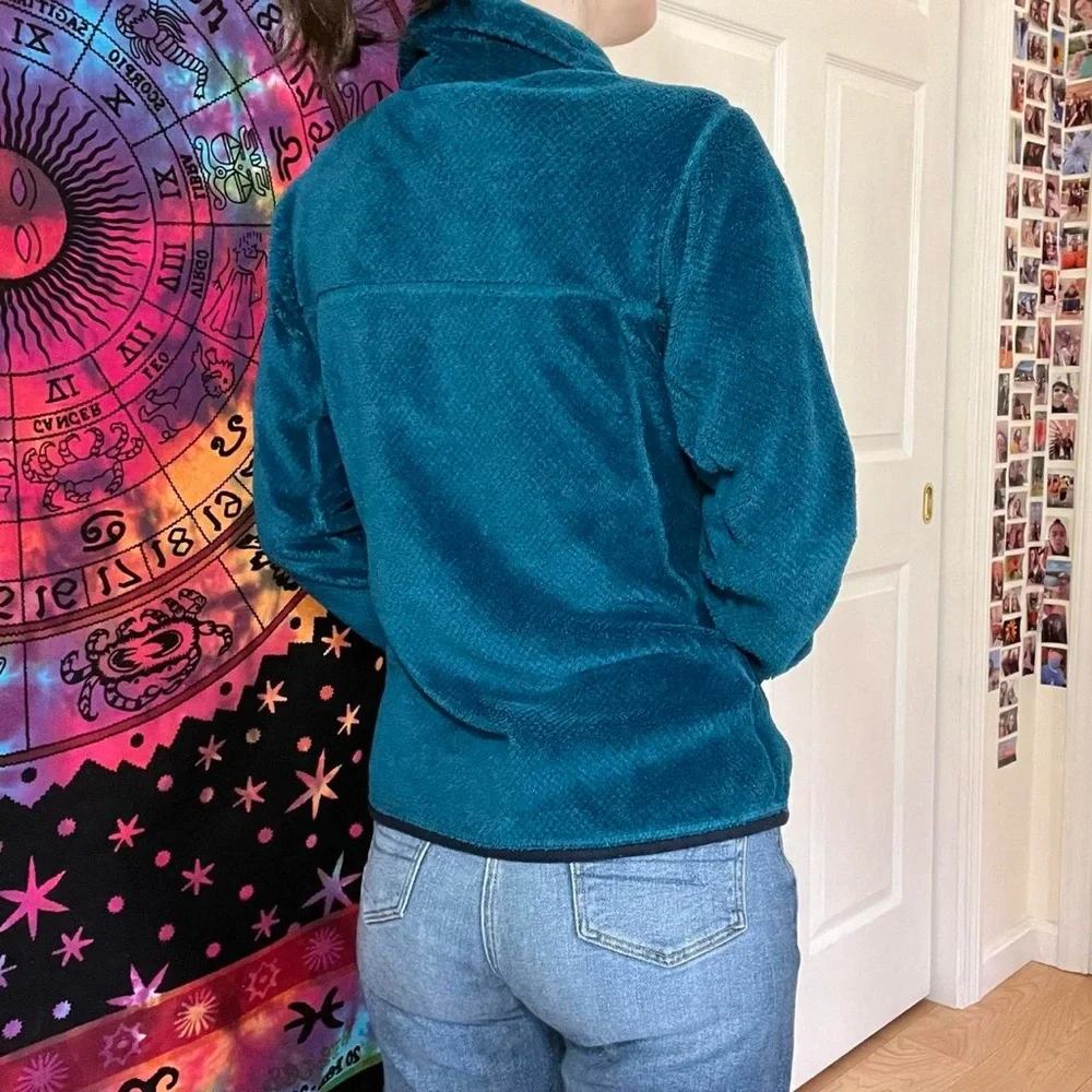Patagonia Teal Fleece Pullover Synchilla Button Closure Sweater - Picture 5 of 6